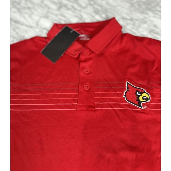 captivating University of Louisville Cardinals Polo Golf Shirt Mens Large Red - Picture 9 of 9